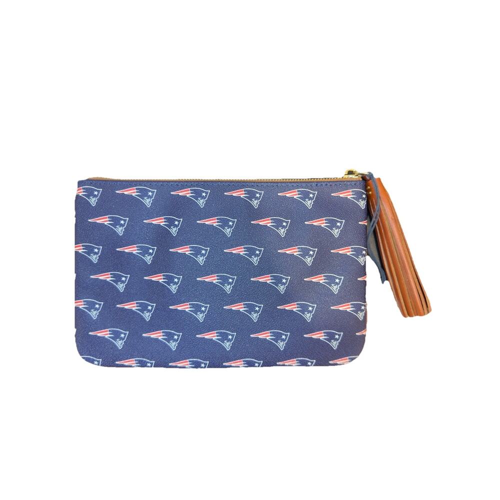 Dooney & Bourke NFL New England Patriots Navy Blue Coated Canvas Clutch Wristlet - Picture 3 of 11